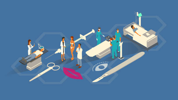 Liposuction operating room illustration