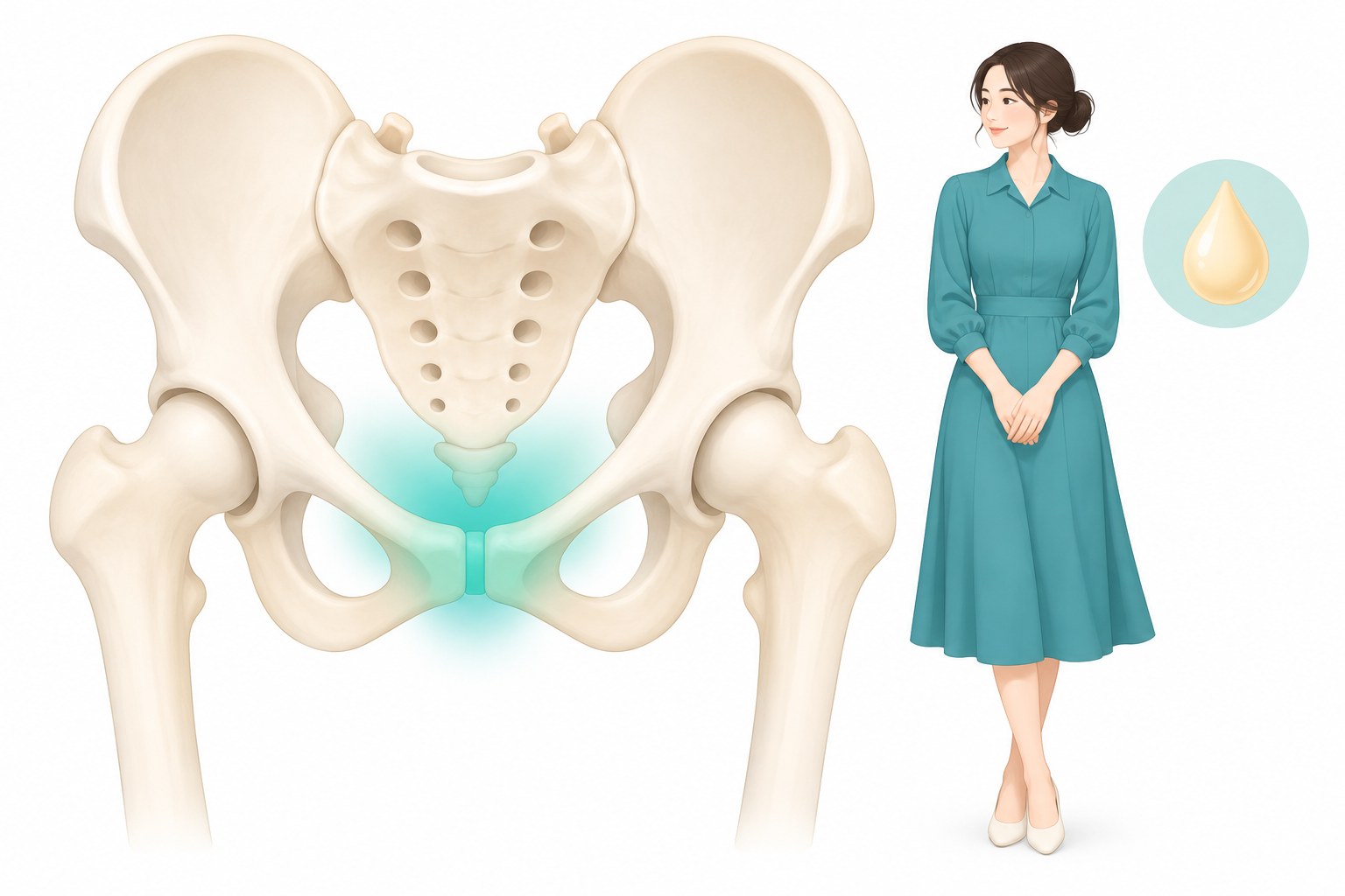 Illustration of the vaginal fat grafting area shown on a pelvic diagram
