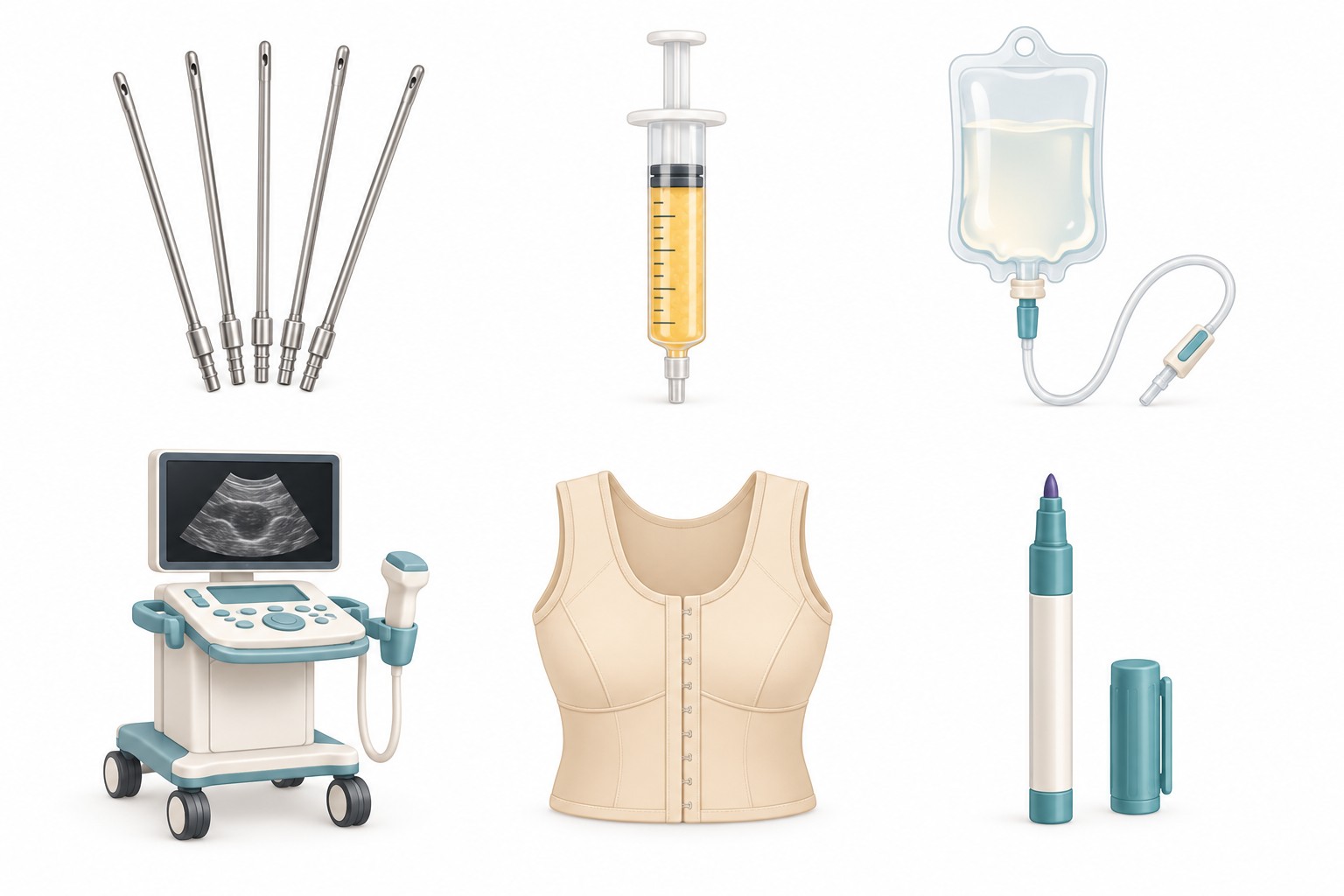 Thin cannulas and fat grafting instruments used in revision surgery