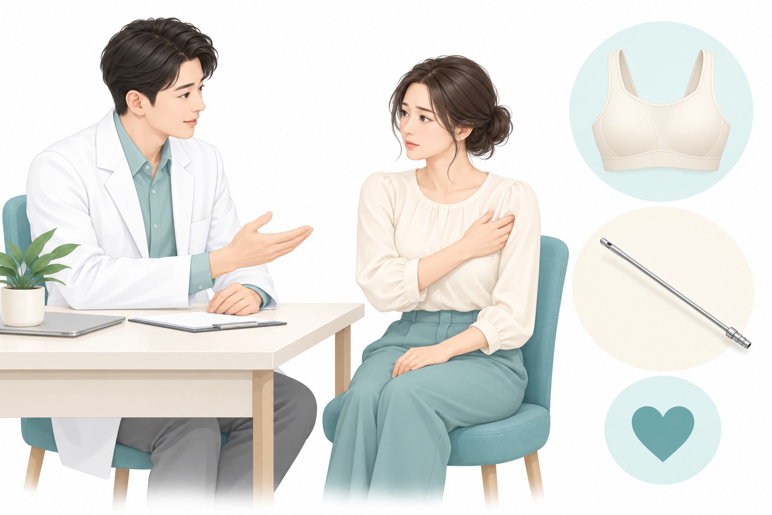 Consultation for liposuction after excisional breast reduction