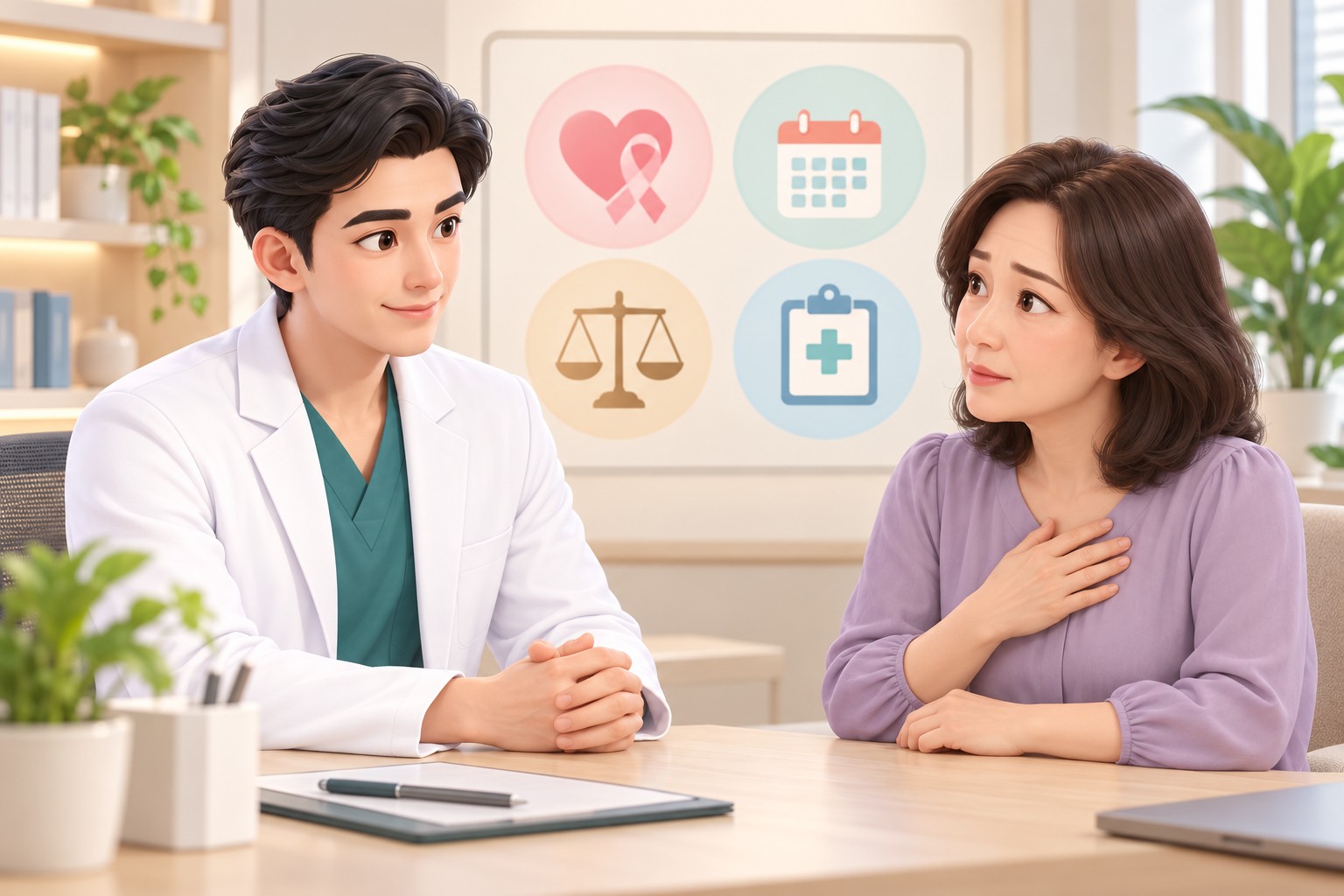 Consultation about breast asymmetry after breast cancer surgery