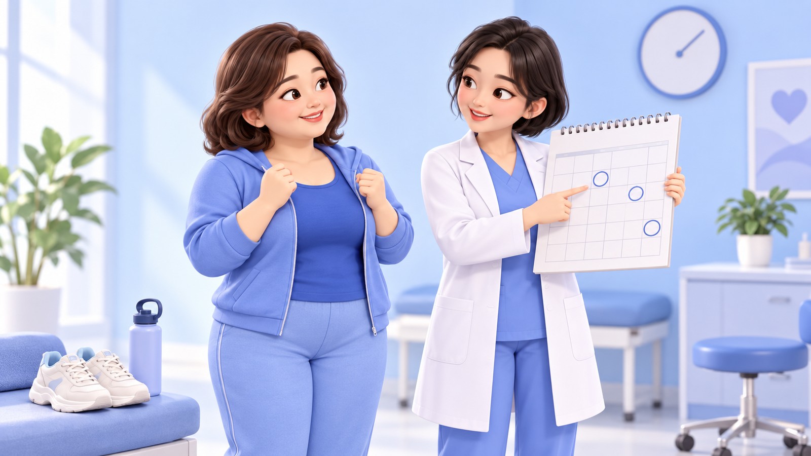 A patient receiving guidance on the recovery schedule after surgery