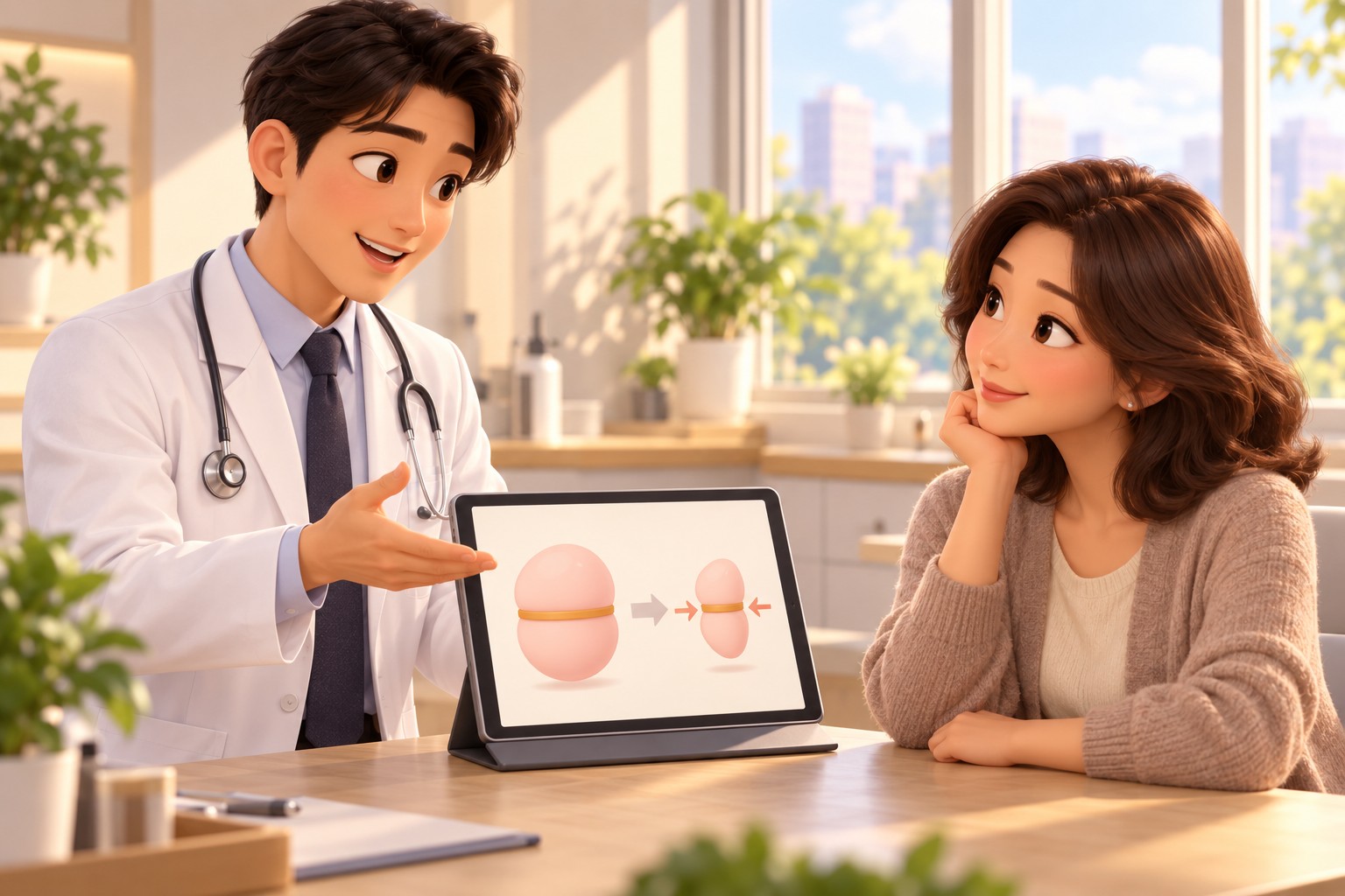 An illustration explaining how the skin contracts as the amount of fat decreases