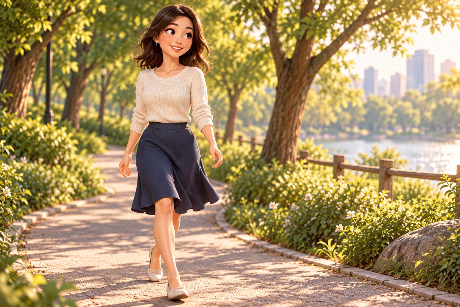 Returning to daily life after surgery and walking in a park