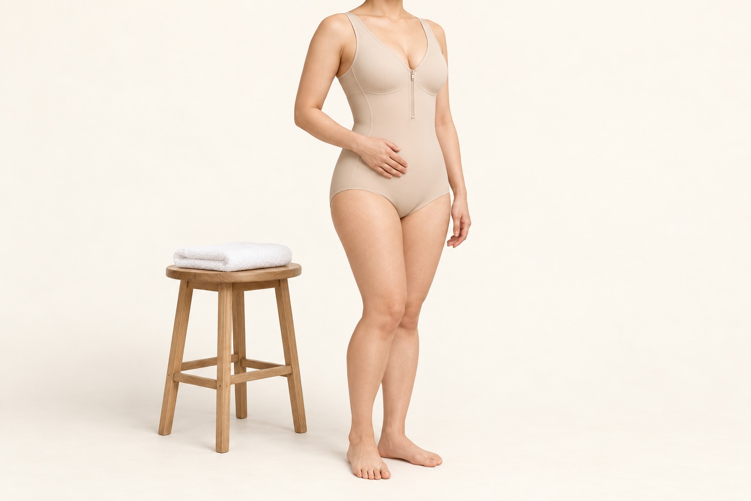 Wearing an upper-body abdominal compression garment after liposuction