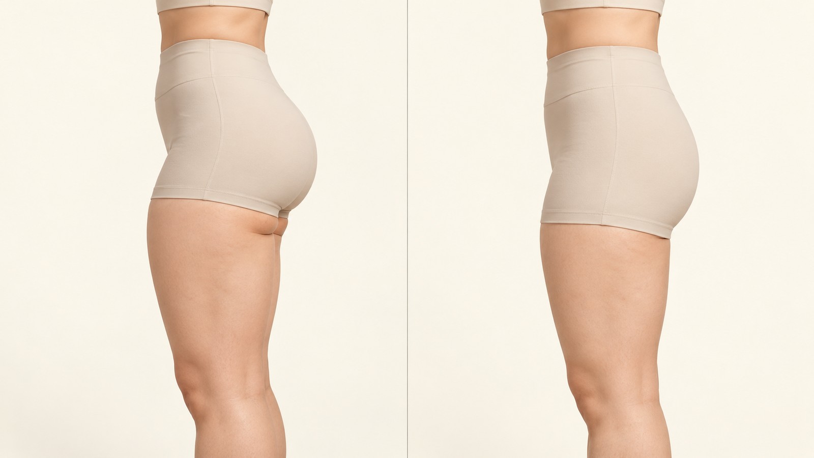 Comparison of standing with the hips tucked forward and standing upright